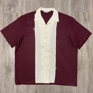 VTG Da Vinci California Shirt Men's 3XL Red Rockabilly Camp Bowling Striped USA